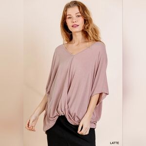 Umgee Latte V-Neck Women's Blouse